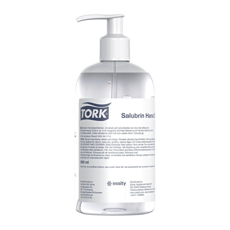 TORK Hånddesinfektions gel 500ml Salubrin 70% med pumpe